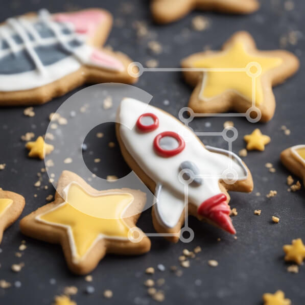 Σετ των 2 Intra Συλλεκτικό Ξύλινο Παζλ Plywood  4mm - Διακοσμημένα μπισκότα σε ξύλο με θέμα το διάστημα Σε Ξύλινο Κουτί - Διαστάσεις: 10x10 cm – 25 κομμάτια