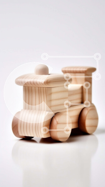 Intra Συλλεκτικό Ξύλινο Παζλ Plywood  4mm - Αξιολάτρευτο Ξύλινο Παιχνίδι Τρένο με Caboose Σε Ξύλινο Κουτί - Διαστάσεις: 10x10 cm – 25 κομμάτια