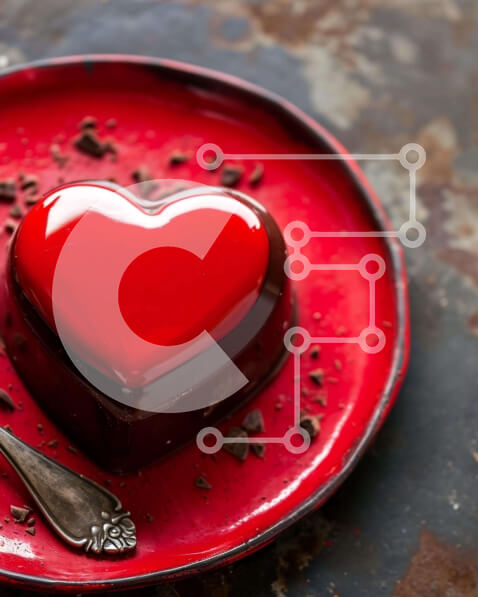 Σετ των 2 Intra Συλλεκτικό Ξύλινο Παζλ Plywood  4mm - Επιδόρπιο σε σχήμα καρδιάς για την ημέρα του Αγίου Βαλεντίνου Σε Ξύλινο Κουτί - Διαστάσεις: 10x10 cm – 25 κομμάτια