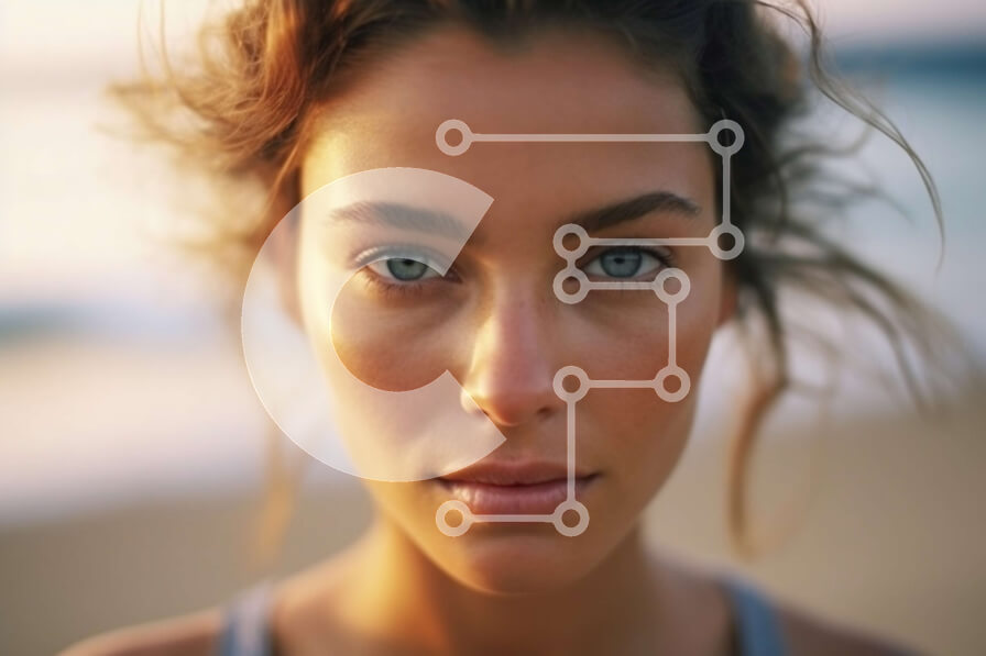 Intra Συλλεκτικό Ξύλινο Παζλ Plywood  4mm - Όμορφη εικόνα μιας γυναίκας στο ηλιοβασίλεμα στην παραλία Σε Ξύλινο Κουτί - Διαστάσεις Puzzle: 10x10 cm – 25 κομμάτια