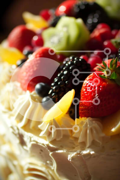 Σετ των 2 Intra Συλλεκτικό Ξύλινο Παζλ Plywood  4mm - Τούρτα διακοσμημένο με φρούτα με λευκό γλάσο και σαντιγί Σε Ξύλινο Κουτί - Διαστάσεις: 10x10 cm – 25 κομμάτια