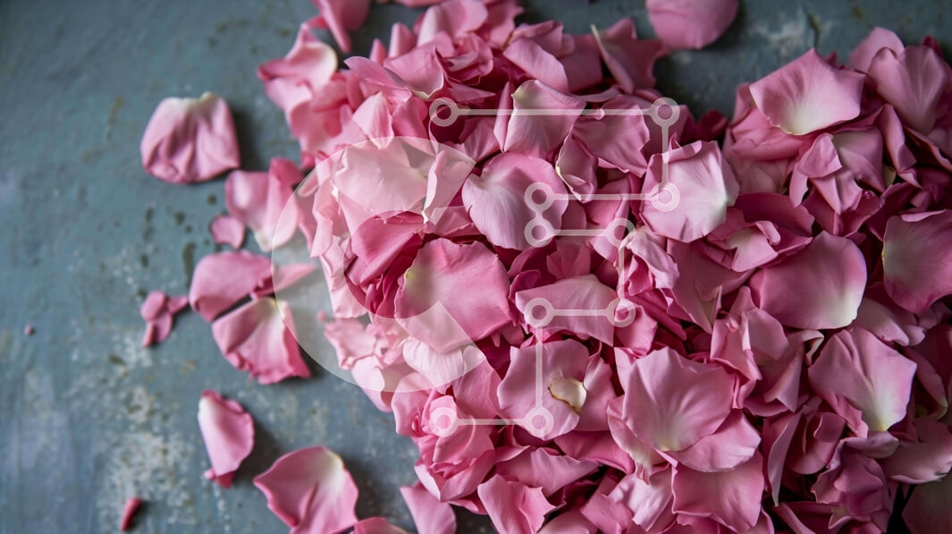 Intra Συλλεκτικό Ξύλινο Παζλ Plywood  4mm - Ροζ διάταξη πετάλων σε σχήμα καρδιάς σε τραπέζι Σε Ξύλινο Κουτί - Διαστάσεις: 10x10 cm – 25 κομμάτια