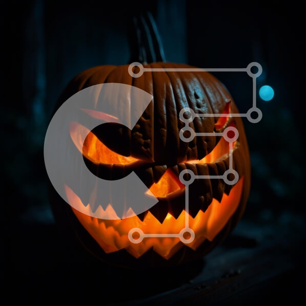 Intra Συλλεκτικό Ξύλινο Παζλ Plywood  4mm - Απόκοσμη κολοκύθα αποκριών με μπλε φωτισμό Σε Ξύλινο Κουτί - Διαστάσεις: 10x10 cm – 25 κομμάτια