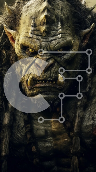 Intra Συλλεκτικό Ξύλινο Παζλ Plywood  4mm - Απειλητικό Goblin με μακριά μαλλιά και αιχμηρά δόντια Σε Ξύλινο Κουτί - Διαστάσεις Puzzle: 10x10 cm – 25 κομμάτια