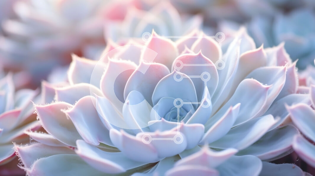 Intra Συλλεκτικό Ξύλινο Παζλ Plywood  4mm - Κοντινή όψη του ροζ και λευκού παχύφυτου με λουλούδια Σε Ξύλινο Κουτί - Διαστάσεις: 10x10 cm – 25 κομμάτια