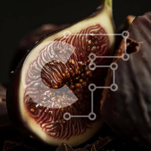 Σετ των 2 Intra Συλλεκτικό Ξύλινο Παζλ Plywood  4mm - Επιδόρπιο σύκου καλυμμένο με σοκολάτα με κομματάκια μαύρης σοκολάτας Σε Ξύλινο Κουτί - Διαστάσεις: 10x10 cm – 25 κομμάτια