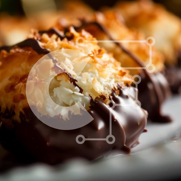 Σετ των 2 Intra Συλλεκτικό Ξύλινο Παζλ Plywood  4mm - Σοκολατένιες μπάλες καρύδας σε λευκό πιάτο με σοκολάτα Σε Ξύλινο Κουτί - Διαστάσεις: 10x10 cm – 25 κομμάτια