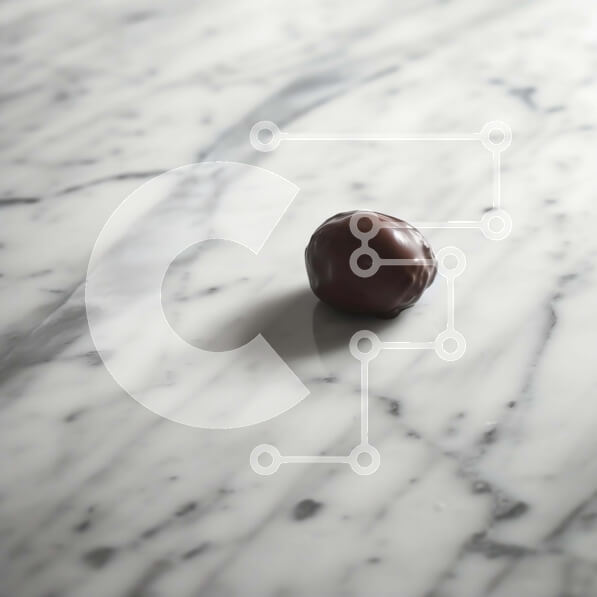 Σετ των 2 Intra Συλλεκτικό Ξύλινο Παζλ Plywood  4mm - Κομψή σοκολατένια μπάλα σε μαρμάρινο τραπέζι Σε Ξύλινο Κουτί - Διαστάσεις: 10x10 cm – 25 κομμάτια