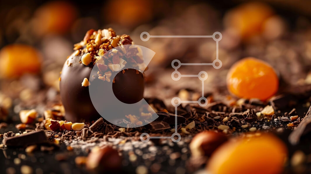 Σετ των 2 Intra Συλλεκτικό Ξύλινο Παζλ Plywood  4mm - Επιδόρπιο σοκολάτας με πορτοκάλια και ξηρούς καρπούς Σε Ξύλινο Κουτί - Διαστάσεις: 10x10 cm – 25 κομμάτια