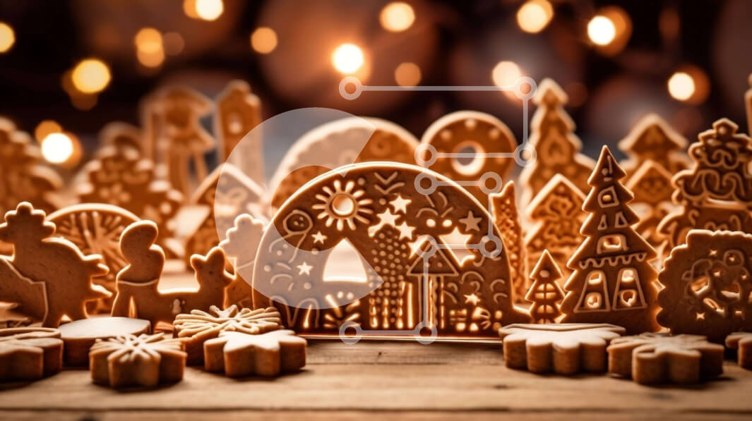 Intra Συλλεκτικό Ξύλινο Παζλ Plywood  4mm - Εορταστικό Σπίτι και Διακοσμήσεις Gingerbread Σε Ξύλινο Κουτί - Διαστάσεις: 10x10 cm – 25 κομμάτια