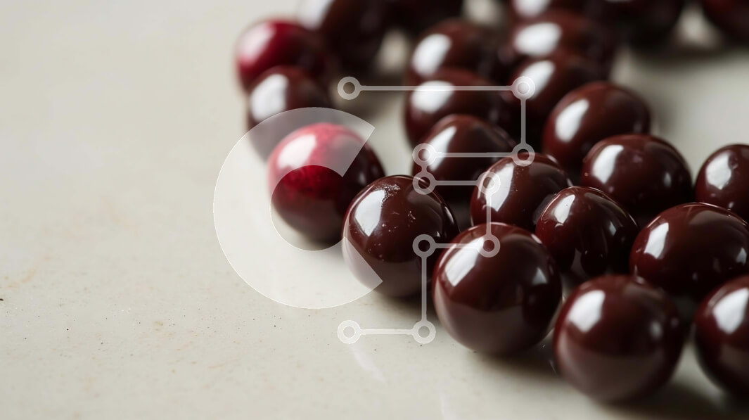 Intra Συλλεκτικό Ξύλινο Παζλ Plywood  4mm - Κόκκινες και καφέ χάντρες διατεταγμένες σε σχήμα ανάποδης καρδιάς Σε Ξύλινο Κουτί - Διαστάσεις: 10x10 cm – 25 κομμάτια