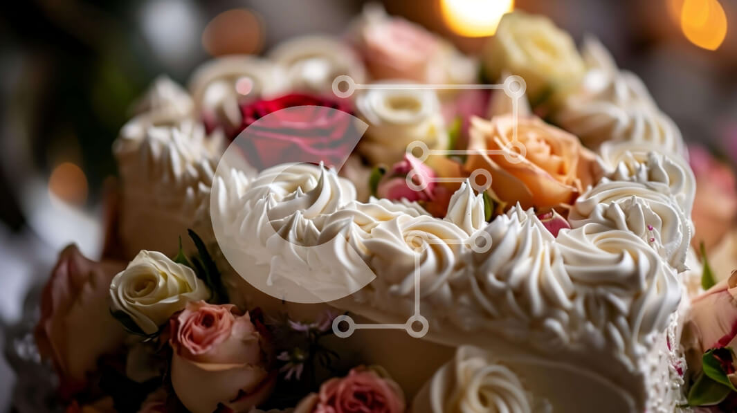 Σετ των 2 Intra Συλλεκτικό Ξύλινο Παζλ Plywood  4mm - Κέικ σε σχήμα καρδιάς με πολύχρωμα τριαντάφυλλα και φως κεριών Σε Ξύλινο Κουτί - Διαστάσεις: 10x10 cm – 25 κομμάτια