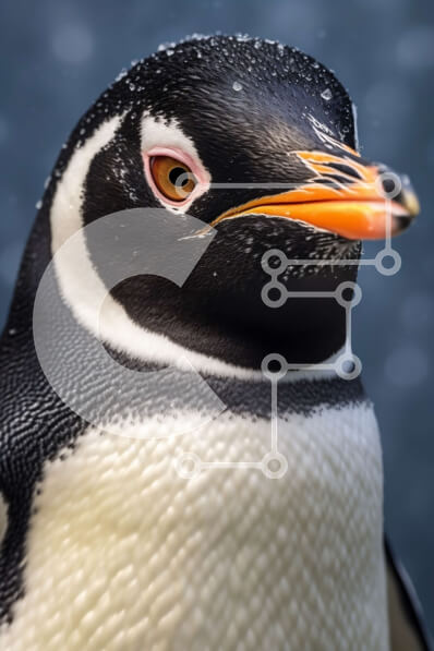 Σετ των 2 Intra Συλλεκτικό Ξύλινο Παζλ Plywood  4mm - Όμορφη φωτογραφία ενός πιγκουίνου με ασπρόμαυρα φτερά Σε Ξύλινο Κουτί - Διαστάσεις: 10x10 cm – 25 κομμάτια