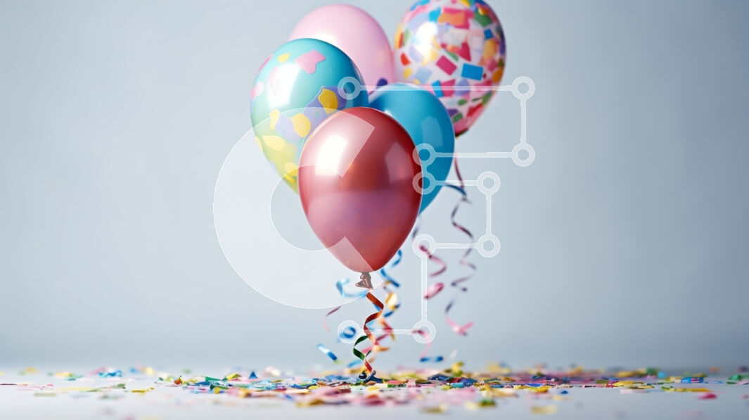 Intra Συλλεκτικό Ξύλινο Παζλ Plywood  4mm - Ζωντανά μπαλόνια με κομφετί για την εορταστική σας εκδήλωση Σε Ξύλινο Κουτί - Διαστάσεις Puzzle: 10x10 cm – 25 κομμάτια