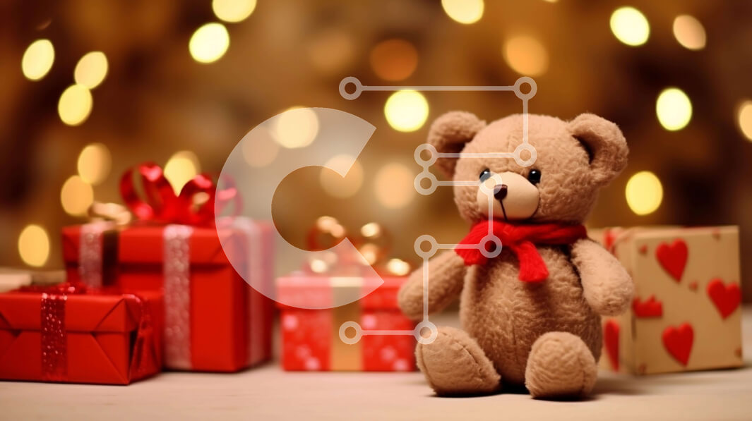 Intra Συλλεκτικό Ξύλινο Παζλ Plywood  4mm - Αρκουδάκι με κουτιά δώρων για ειδικές περιστάσεις Σε Ξύλινο Κουτί - Διαστάσεις: 10x10 cm – 25 κομμάτια