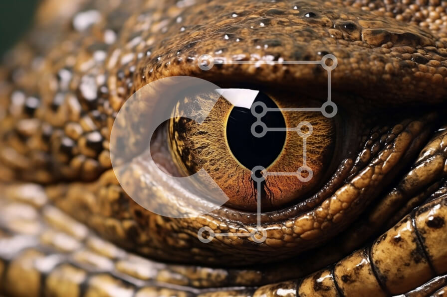 Σετ των 2 Intra Συλλεκτικό Ξύλινο Παζλ Plywood  4mm - Εκπληκτική κοντινή εικόνα ενός άγριου ματιού ερπετού Σε Ξύλινο Κουτί - Διαστάσεις: 10x10 cm – 25 κομμάτια