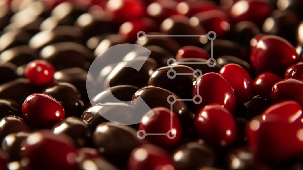 Σετ των 2 Intra Συλλεκτικό Ξύλινο Παζλ Plywood  4mm - Κοντινό πλάνο σοκολάτας και κόκκινων κράνμπερι Σε Ξύλινο Κουτί - Διαστάσεις: 10x10 cm – 25 κομμάτια