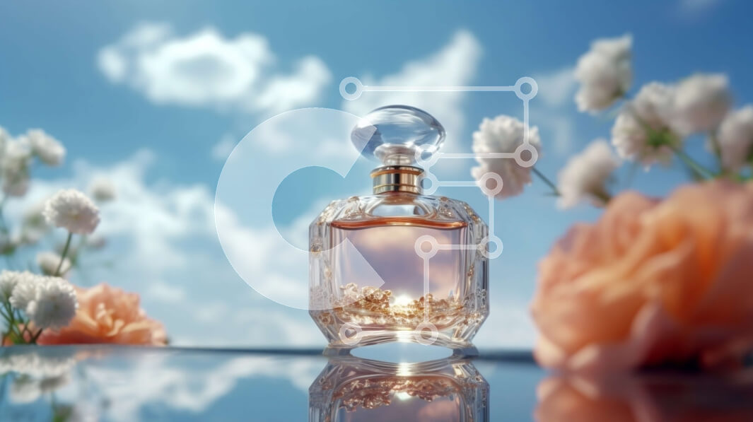 Intra Συλλεκτικό Ξύλινο Παζλ Plywood  4mm - Κομψή φωτογραφία του αρώματος Chanel No. 5 με τριαντάφυλλα στο φόντο Σε Ξύλινο Κουτί - Διαστάσεις Puzzle: 10x10 cm – 25 κομμάτια