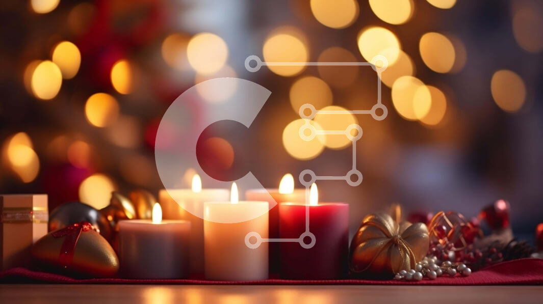 Intra Συλλεκτικό Ξύλινο Παζλ Plywood  4mm - Αναμμένα κεριά και χριστουγεννιάτικο δέντρο για τις γιορτές Σε Ξύλινο Κουτί - Διαστάσεις: 10x10 cm – 25 κομμάτια