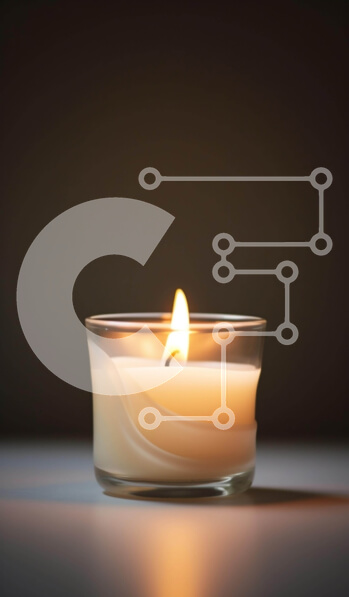 Intra Συλλεκτικό Ξύλινο Παζλ Plywood  4mm - Πλωτό κερί σε γυάλινο δοχείο Σε Ξύλινο Κουτί - Διαστάσεις Puzzle: 10x10 cm – 25 κομμάτια