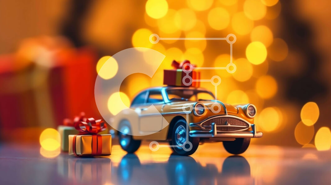 Intra Συλλεκτικό Ξύλινο Παζλ Plywood  4mm - Αυτοκίνητο παιχνίδι με κουτιά δώρων - στολίδι ή διακόσμηση Σε Ξύλινο Κουτί - Διαστάσεις: 10x10 cm – 25 κομμάτια