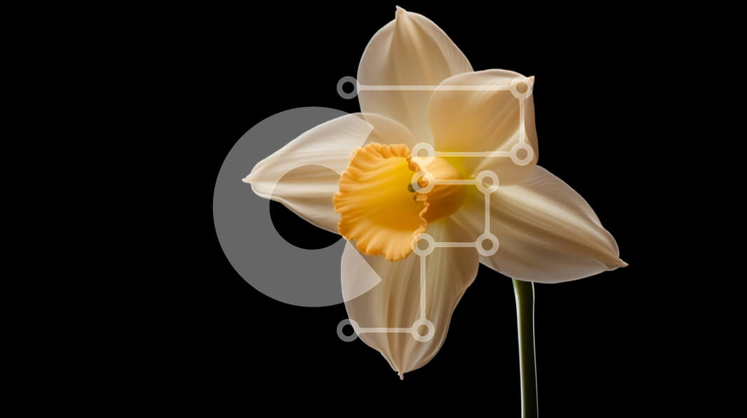 Intra Συλλεκτικό Ξύλινο Παζλ Plywood  4mm - Ενιαίο κίτρινο λουλούδι που ανθίζει σε μαύρο φόντο Σε Ξύλινο Κουτί - Διαστάσεις: 10x10 cm – 25 κομμάτια