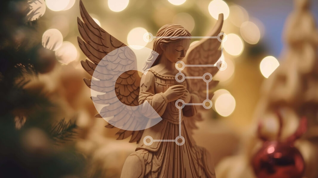 Intra Συλλεκτικό Ξύλινο Παζλ Plywood  4mm - Ξύλινο χριστουγεννιάτικο άγαλμα αγγέλου με διακοσμητικά Σε Ξύλινο Κουτί - Διαστάσεις: 10x10 cm – 25 κομμάτια