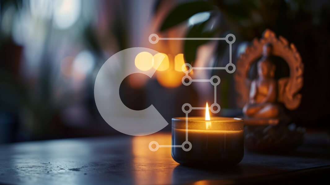 Intra Συλλεκτικό Ξύλινο Παζλ Plywood  4mm - Αναμμένο κερί στο τραπέζι με φυτά και κεριά Σε Ξύλινο Κουτί - Διαστάσεις Puzzle: 10x10 cm – 25 κομμάτια