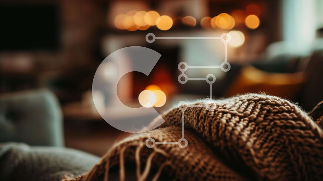 Intra Συλλεκτικό Ξύλινο Παζλ Plywood  4mm - Cozy Πλεκτό Πουλόβερ με Τζάκι και Κεριά Σε Ξύλινο Κουτί - Διαστάσεις Puzzle: 10x10 cm – 25 κομμάτια