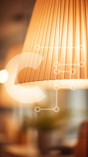 Intra Συλλεκτικό Ξύλινο Παζλ Plywood  4mm - Κοντινό πλάνο φωτιστικού στο τραπέζι με λευκή σκιά και καφέ βάση Σε Ξύλινο Κουτί - Διαστάσεις Puzzle: 10x10 cm – 25 κομμάτια