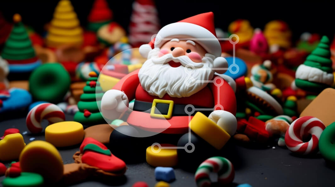 Intra Συλλεκτικό Ξύλινο Παζλ Plywood  4mm - Ειδώλιο Άγιου Βασίλη με πολύχρωμες καραμέλες και γιορτινά στολίδια Σε Ξύλινο Κουτί - Διαστάσεις: 10x10 cm – 25 κομμάτια