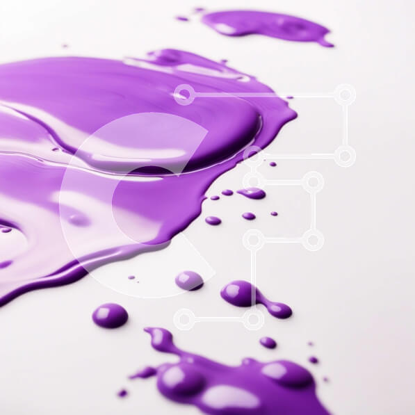 Intra Συλλεκτικό Ξύλινο Παζλ Plywood  4mm - Αφηρημένη τέχνη: Πιτσιλίσματα μωβ χρώματος σε λευκό φόντο Σε Ξύλινο Κουτί - Διαστάσεις Puzzle: 10x10 cm – 25 κομμάτια