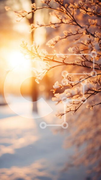 Σετ των 2 Intra Συλλεκτικό Ξύλινο Παζλ Plywood  4mm - Χιονισμένο δέντρο με λαμπερό ήλιο Σε Ξύλινο Κουτί - Διαστάσεις: 10x10 cm – 25 κομμάτια