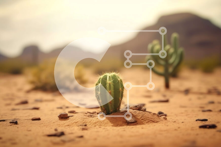 Intra Συλλεκτικό Ξύλινο Παζλ Plywood  4mm - Εικόνα ενός μικρού φυτού κάκτου στην έρημο Σε Ξύλινο Κουτί - Διαστάσεις: 10x10 cm – 25 κομμάτια