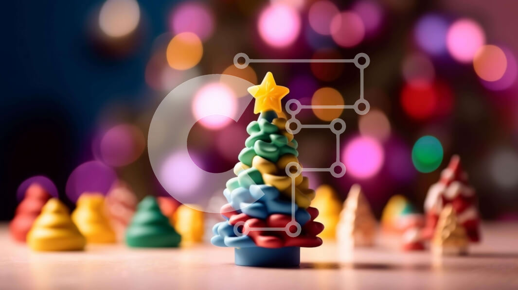 Intra Συλλεκτικό Ξύλινο Παζλ Plywood  4mm - Πολύχρωμο χριστουγεννιάτικο δέντρο στολίδι με πήλινα ειδώλια Σε Ξύλινο Κουτί - Διαστάσεις: 10x10 cm – 25 κομμάτια