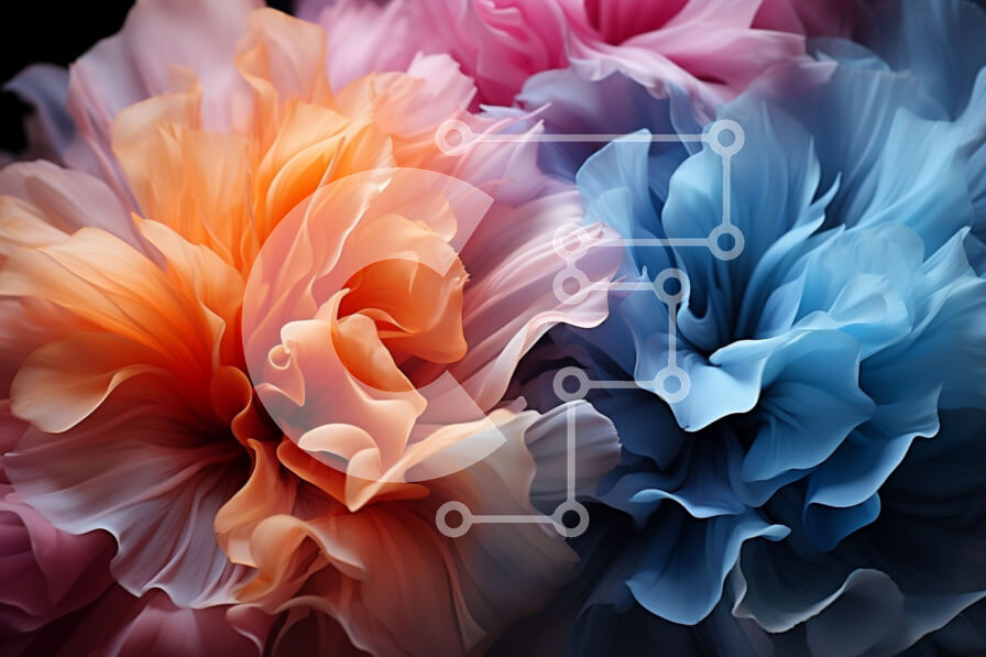 Intra Συλλεκτικό Ξύλινο Παζλ Plywood  4mm - Εκπληκτικό κοντινό πλάνο από πολύχρωμο μπουκέτο λουλουδιών σε μαύρο φόντο Σε Ξύλινο Κουτί - Διαστάσεις: 10x10 cm – 25 κομμάτια