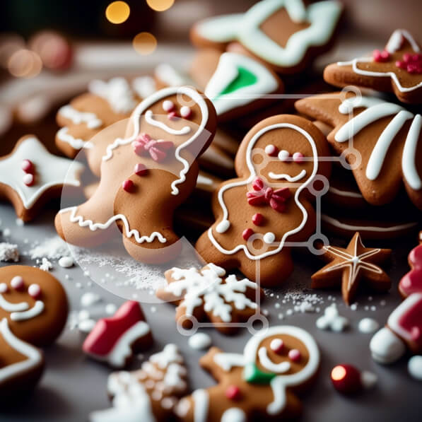 Σετ των 2 Intra Συλλεκτικό Ξύλινο Παζλ Plywood  4mm - Λαχταριστά μπισκότα μελόψωμο για την περίοδο των γιορτών Σε Ξύλινο Κουτί - Διαστάσεις: 10x10 cm – 25 κομμάτια