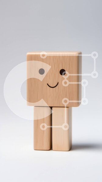 Intra Συλλεκτικό Ξύλινο Παζλ Plywood  4mm - Χαριτωμένο ξύλινο μπλοκ με χαμογελαστό πρόσωπο Σε Ξύλινο Κουτί - Διαστάσεις: 10x10 cm – 25 κομμάτια