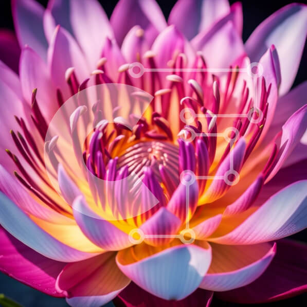 Intra Συλλεκτικό Ξύλινο Παζλ Plywood  4mm - Όμορφη κινηματογράφηση σε πρώτο πλάνο ενός ροζ λουλουδιού λωτού με κίτρινο κέντρο Σε Ξύλινο Κουτί - Διαστάσεις: 10x10 cm – 25 κομμάτια