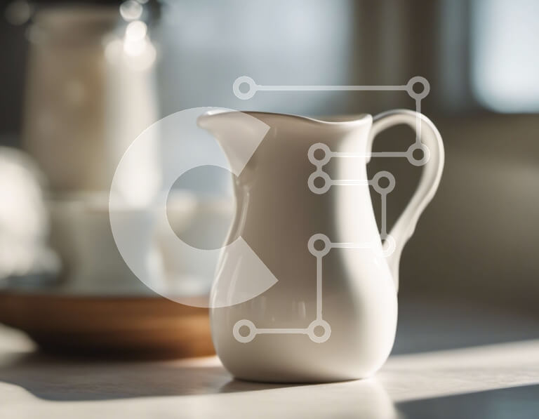 Intra Συλλεκτικό Ξύλινο Παζλ Plywood  4mm - Λευκή κεραμική στάμνα σε ξύλινο τραπέζι με φως του ήλιου Σε Ξύλινο Κουτί - Διαστάσεις Puzzle: 10x10 cm – 25 κομμάτια