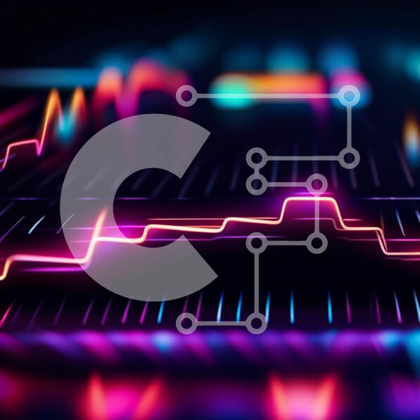 Intra Συλλεκτικό Ξύλινο Παζλ Plywood  4mm - Πολύχρωμο και ενεργητικό ηχητικό κύμα σε φώτα νέον Σε Ξύλινο Κουτί - Διαστάσεις Puzzle: 10x10 cm – 25 κομμάτια