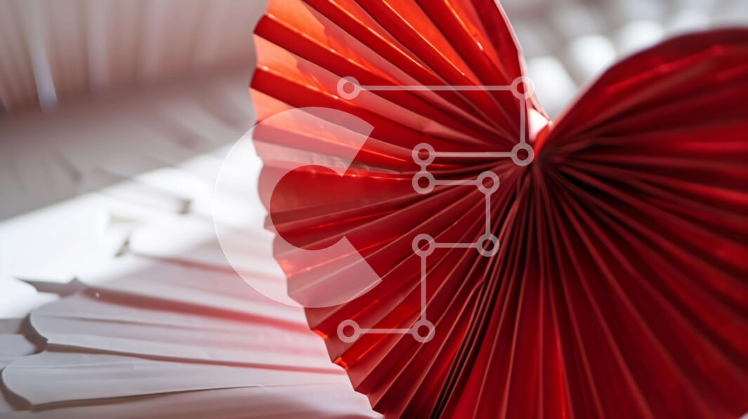 Intra Συλλεκτικό Ξύλινο Παζλ Plywood  4mm - Γλυπτό από χαρτί Origami σε σχήμα καρδιάς σε λευκό φόντο Σε Ξύλινο Κουτί - Διαστάσεις Puzzle: 10x10 cm – 25 κομμάτια