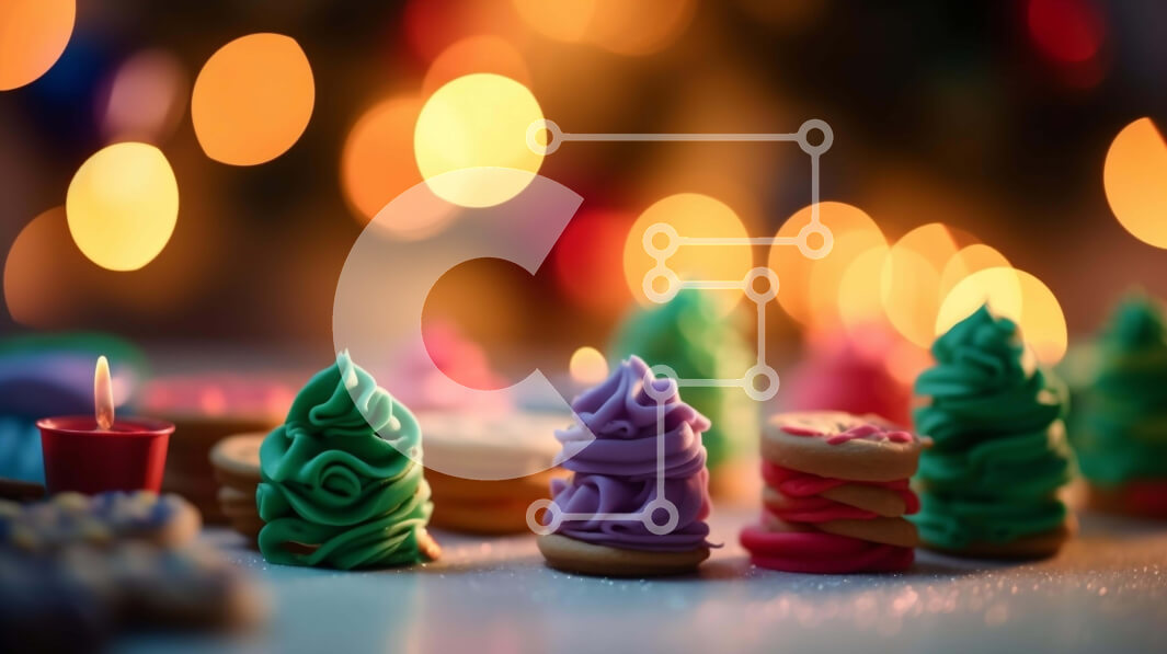 Intra Συλλεκτικό Ξύλινο Παζλ Plywood  4mm - Πολύχρωμα μπισκότα χριστουγεννιάτικου δέντρου με κεριά Σε Ξύλινο Κουτί - Διαστάσεις: 10x10 cm – 25 κομμάτια