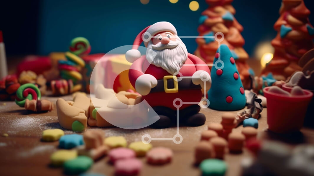 Intra Συλλεκτικό Ξύλινο Παζλ Plywood  4mm - Ειδώλιο Άγιου Βασίλη σε μπισκότα και διακοσμήσεις Σε Ξύλινο Κουτί - Διαστάσεις: 10x10 cm – 25 κομμάτια