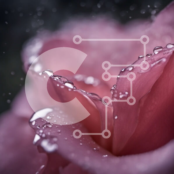 Intra Συλλεκτικό Ξύλινο Παζλ Plywood  4mm - Κοντινό πλάνο ενός ροζ τριαντάφυλλου με σταγονίδια νερού Σε Ξύλινο Κουτί - Διαστάσεις: 10x10 cm – 25 κομμάτια