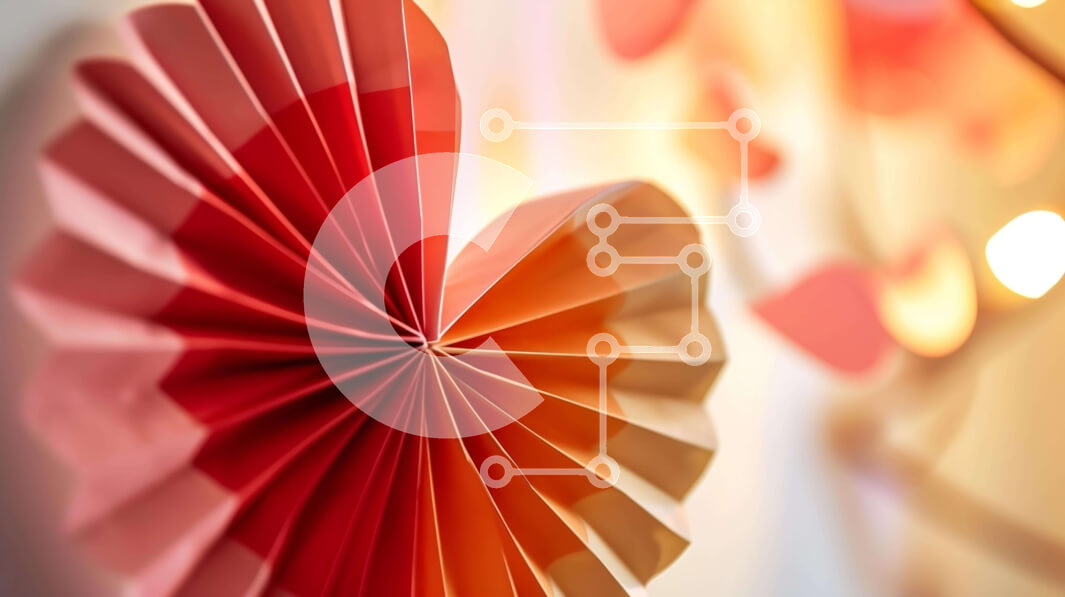 Intra Συλλεκτικό Ξύλινο Παζλ Plywood  4mm - Κομμάτι τέχνης από χαρτί Origami σε σχήμα καρδιάς στον τοίχο Σε Ξύλινο Κουτί - Διαστάσεις Puzzle: 10x10 cm – 25 κομμάτια