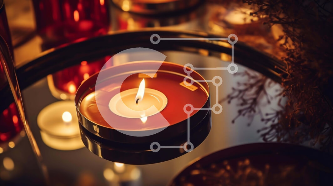 Intra Συλλεκτικό Ξύλινο Παζλ Plywood  4mm - Επιτραπέζιο με αναμμένα κεριά για διακόσμηση Σε Ξύλινο Κουτί - Διαστάσεις Puzzle: 10x10 cm – 25 κομμάτια