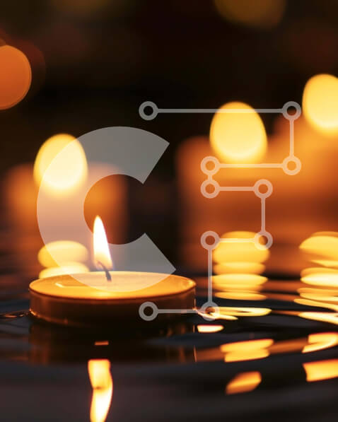 Intra Συλλεκτικό Ξύλινο Παζλ Plywood  4mm - Αναμμένα κεριά που επιπλέουν στο νερό για τελετουργία ή τελετή Σε Ξύλινο Κουτί - Διαστάσεις Puzzle: 10x10 cm – 25 κομμάτια