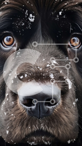 Σετ των 2 Intra Συλλεκτικό Ξύλινο Παζλ Plywood  4mm - Κοντινή όψη ενός καφέ σκύλου με ακατάστατη γούνα Σε Ξύλινο Κουτί - Διαστάσεις: 10x10 cm – 25 κομμάτια