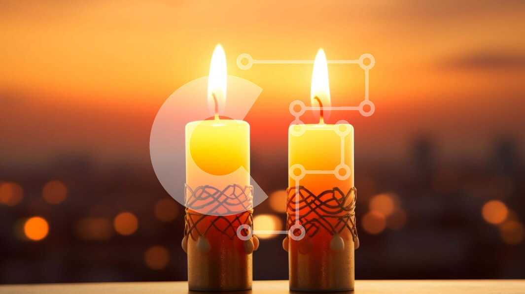 Intra Συλλεκτικό Ξύλινο Παζλ Plywood  4mm - Αναμμένα κεριά σε ένα ξύλινο τραπέζι στο ηλιοβασίλεμα Σε Ξύλινο Κουτί - Διαστάσεις Puzzle: 10x10 cm – 25 κομμάτια